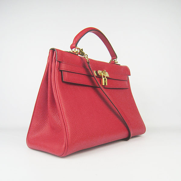 High Quality Hermes Kelly 35cm Togo Leather Bag Red 6308